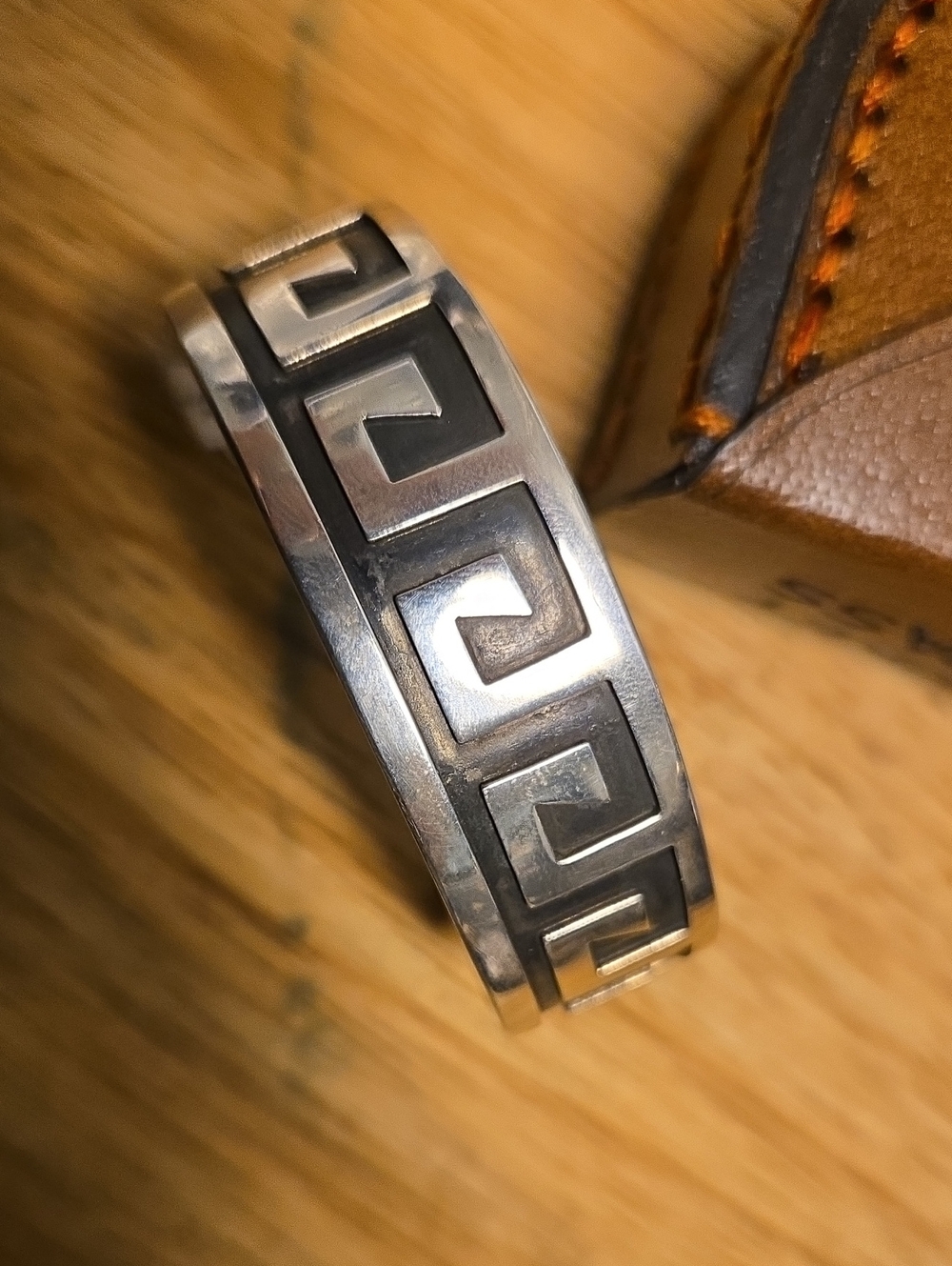 925 Oxidized Design Geometric Cuff Bracelet